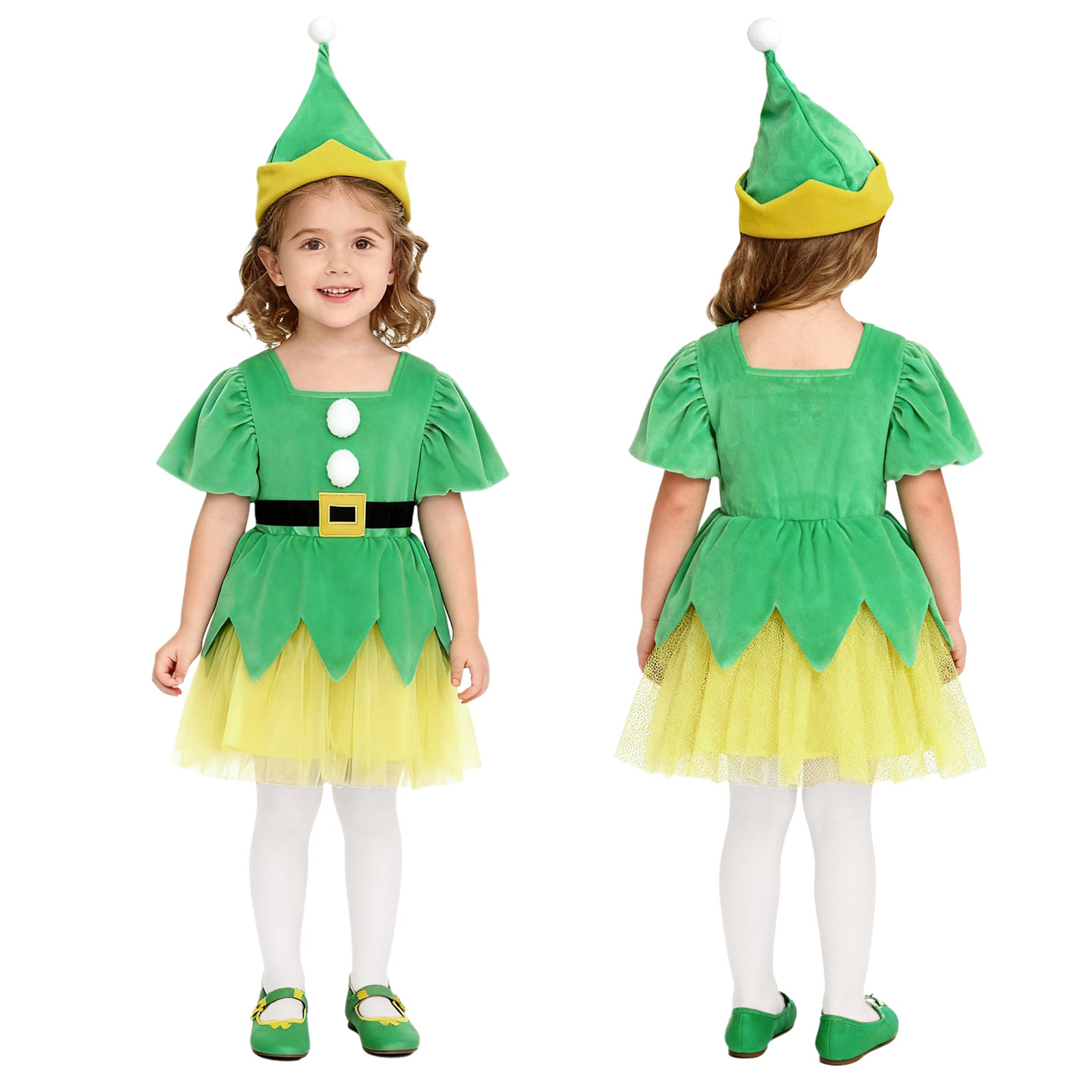 Elf Costume Christmas - Girls Christmas Santa Helper Fairy Elf
