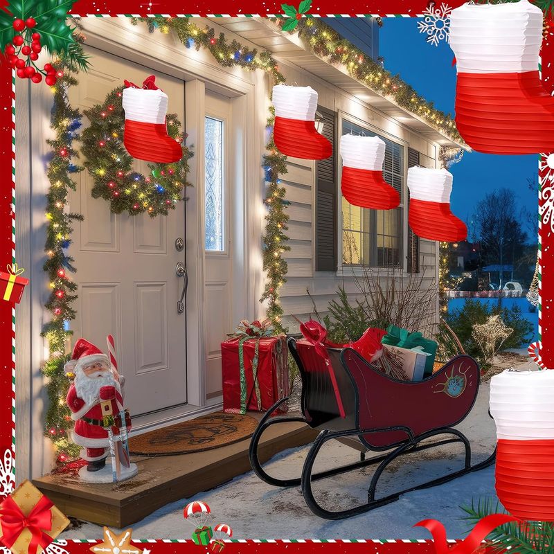 1 Pc Christmas Paper Lanterns  - Christmas Stocking Hanging recension och pris