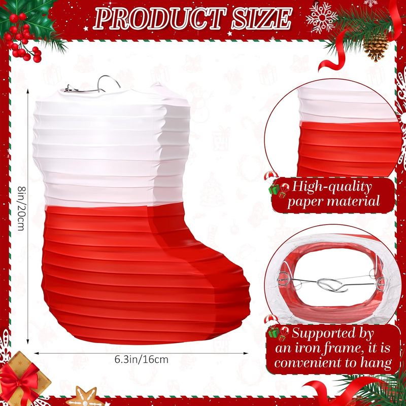 1 Pc Christmas Paper Lanterns  - Christmas Stocking Hanging recension och pris