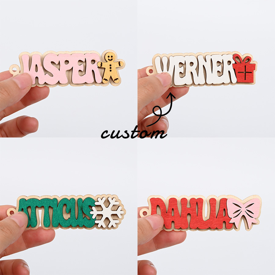 1/2pcs Custom Wooden Christmas - Christmas Stocking Hanging recension och pris